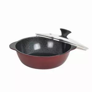 독일 바니니 IH 메가스톤 와인 전골냄비 28cm 인덕션겸용 유리뚜껑포함 