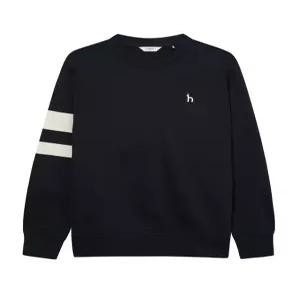 헤지스 남성 24FW 네이비 소매 배색 맨투맨 HZTS4D344N3