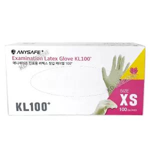 애니세이프 진료용 글러브 KL100 라텍스장갑 XS 사이즈 100개입