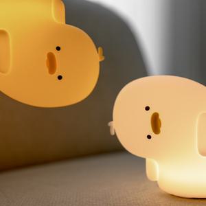 [무아스] 갸우뚱덕 LED 충전식 실리콘 무드등 무선조명 수유등 수면등 조명