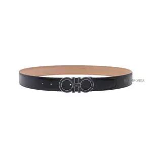 [페라가모] 남성 사이즈 조절 가능한 간치니 벨트 67 9750 NERO 0671502