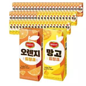 롯데 델몬트 오렌지 드링크팩 190ml X 32팩+망고 32팩 주스