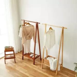 아트박스 와이디몰 원목 접이식 행거 옷걸이 우드행거 롱코트 2colors