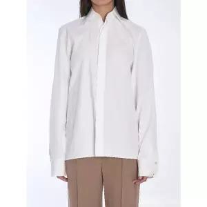 토널 자수 화이트 코튼 포플린 셔츠 811439 Y1H48 9000