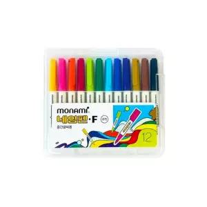 모나미 네임펜F 중간글씨용 12색 세트/유성펜/컬러/칼라/12개/1다스/사무실/오피스/학생/중간글씨/펜세트