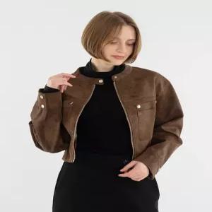 [리오벨]집업 차이나 인조 가죽 쟈켓