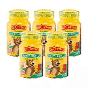 꾸미바이트 이뮨 아연+비타민 C D 60구미 5병