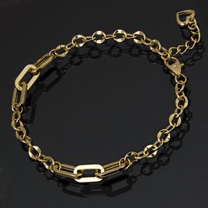 14K 18K 팔찌 19.5cm 로즈골드 베가스 볼드 여성 하트 연장고리 레이어드 체인 금 팔찌