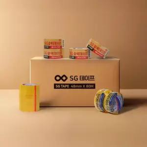 SG 박스테이프 중포장 아크릴 투명 갈색 50M 1BOX 50개입