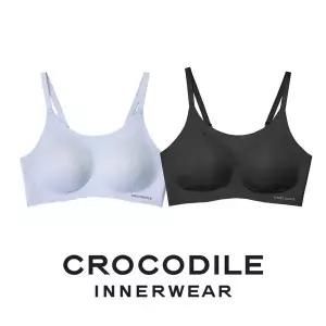 [감탄브라] [크로커다일]소프트핏 쉘론 스트랩 패드일체형 브라2종 미스티블루 블랙 CDWBR5M1112