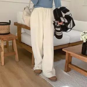 [하프클럽/다잇템]여자 골덴 넓은 FW 일자기모팬츠 빅사이즈 바지