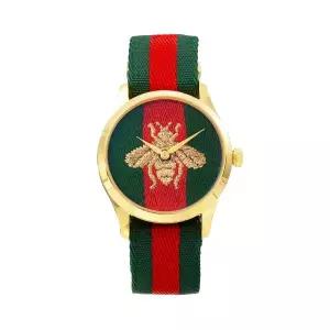 구찌 YA126487 G타임리스 남녀공용 나토밴드 쿼츠 38mm YA126487B