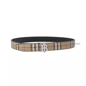 [버버리] 남성 체크 레더 리버시블 TB 벨트 8069853 MB TB 35MM PLAQUE RUS DFC A7026