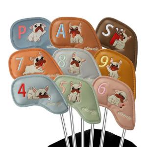 고품질 큐티독 아이언 커버 골프 커버 벨크로 타입 9종 세트