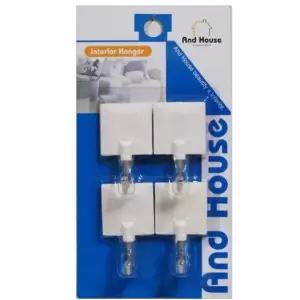 도어훅 벽후크 화이트 네모 문옷걸이 문걸이도어훅 4P (WFGTN8L)