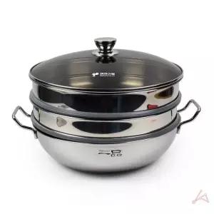 3단 찜용기 찜솥 찜냄비 갈비 스텐 갈비찜냄비 만두 (WFGTHWL)
