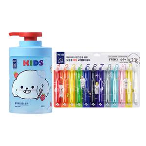 메디안 키즈 365DAYS Step3 칫솔, 12개입, 1개 + 충치불소 펌핑 치약, 300g, 1개