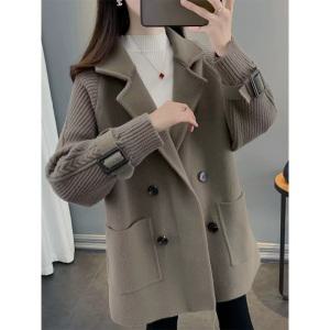 봄 느슨한 중간 길이 양면 두꺼운 모직 재킷