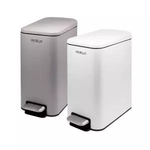 파스텔라 스텐 무소음 조용히 닫히는 페달 휴지통 12L 내통 분리형 슬림형 그레이 화이트