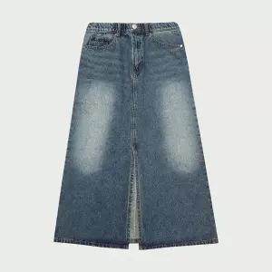 [보리보리/행텐 틴즈]여성 히든밴딩 A라인 슬릿 데님스커트_293(10510-152-201-10)