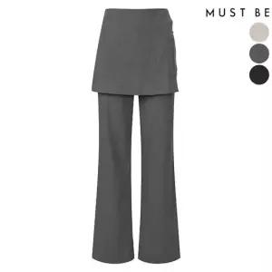 [머스트비] 코튼혼방 사이드지퍼 랩 큐롯팬츠