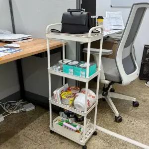 4단 이동식 트롤리 수납함 화이트 WFG38HH
