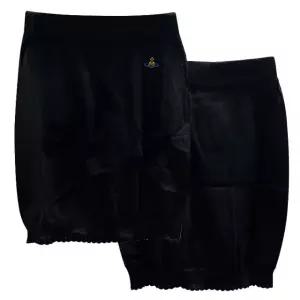 [명품] ORB 로고 자수 니트 미니 스커트 블랙 1802000H Y000T N401