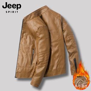 JEEP SPIRIT 남성 봄 가을 오토바이 라이더 가죽자켓