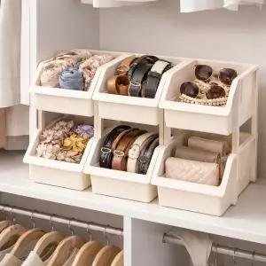 이유 적층형 다용도 정리함 6P 미니 수납 바스켓 데스크 정리