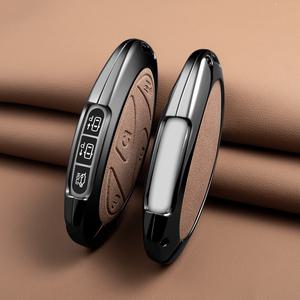 플러그인 쏘나타 디엣지 차 키 케이스 스마트 가죽 키홀더