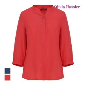 [올리비아하슬러] 원버튼 V넥 카라 블라우스_OHCMBL901