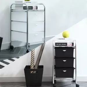 미드센츄리 모던 크롬 이동식 싱글 더블 트롤리 3단 4단 5단