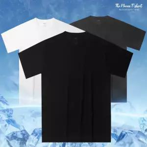 목 늘어짐 없는 기능성 오버핏 쿨드라이 롱 라운드 메쉬 무지 반팔 등산 스포츠 쿨티셔츠