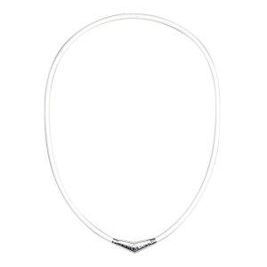 [BANDEL] 한정(반델) 티타늄 러버 목걸이 (화이트×실버) 45cm 화이트 × 실버