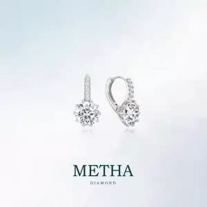 메타다이아몬드 실버925 2캐럿 모이사나이트 원터치 귀걸이 1종(총 4.0ct)