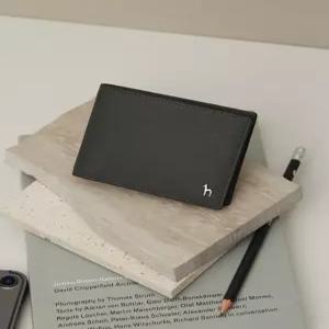 헤지스 액세서리 남성 24FW [스테디셀러]그린 단색 소가죽 반지갑 WUWA4F372E3