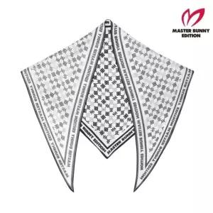 MASTER BUNNY 여성 로고 패턴 삼각 실크 스카프 E1AC-101