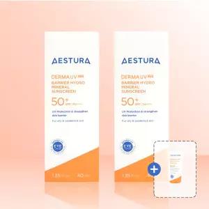 에스트라 더마 유브이365 장벽수분 무기자차 선크림 40ml(SPF50+) x 2개 / IBY