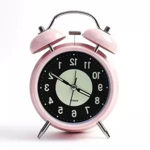 무소음 야광 탁상시계 핑크 미라클모닝 감성 심플 (WFHK5SB)
