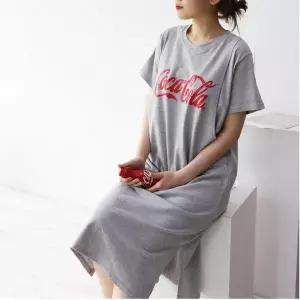 [보리보리/보리맘]반팔 래터링  여름 지퍼 수유 원피스 코튼 홈웨어 잠옷 TA92