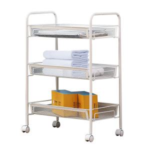 [리벤스] 다용도 이동식 3단 메쉬 틈새 수납선반(화이트)