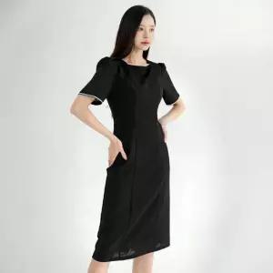 [시크라인] 아르본 스퀘어넥 테이프 H라인 원피스