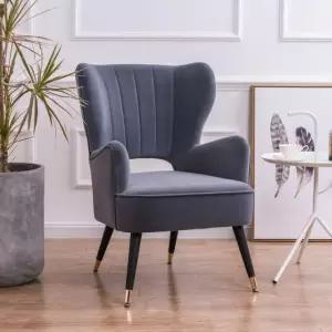 벨벳 패브릭 유럽풍 그레이 소파의자 다크 1인 (WFHJL7Q)