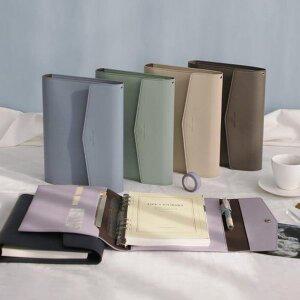 덕플러스문구 저니 6공 바인더 A5 오거나이저 가죽 커버