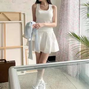 여성 유넥 캡내장 민소매 골지 티셔츠