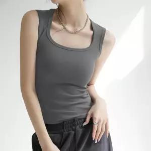 [1+1] 여자 데일리 무지컬러 캡내장 스퀘어넥 민소매 나시티