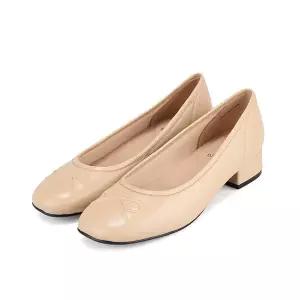 [BABARA][본사운영] 바바라 양가죽 리본 자수 포인트 여성 펌프스 3.5cm_BBH555