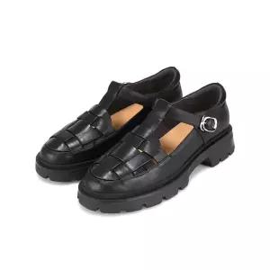 [BABARA][본사운영] 바바라 소가죽 피셔맨 청키 여성로퍼 5cm_BBI145