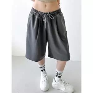 [하프클럽/]버뮤다핀턱 피그 반바지 5부 와이드핏 통큰 반바지 오버핏 스트