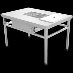 화구 불판 325MM 120X80X75 구멍 30CM 23 업소용 테이블 밥상 고기 그릴